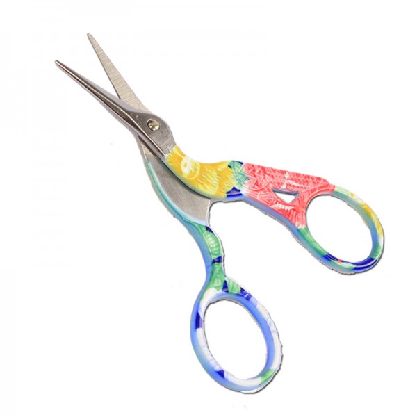 Hisuper Bird Scissors Vintage Bird Stork Stainless Steel Sewing Scissors Sharp Tip for Threading Needlework Scissors Home Office (Colorful-3)